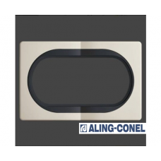 Рамка 1-а горизонт для 2-ї розетки, Aling-Conel EON (бежевий-чорний)