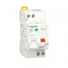 Диференційний автоматичний вимикач RESI9 Schneider Electric 6 А, 30 мA, 1P+N, 6кA, крива С, тип АС