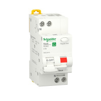 Диференційний автоматичний вимикач RESI9 Schneider Electric 16 А, 30 мA, 1P+N, 6кA, крива С, тип АС