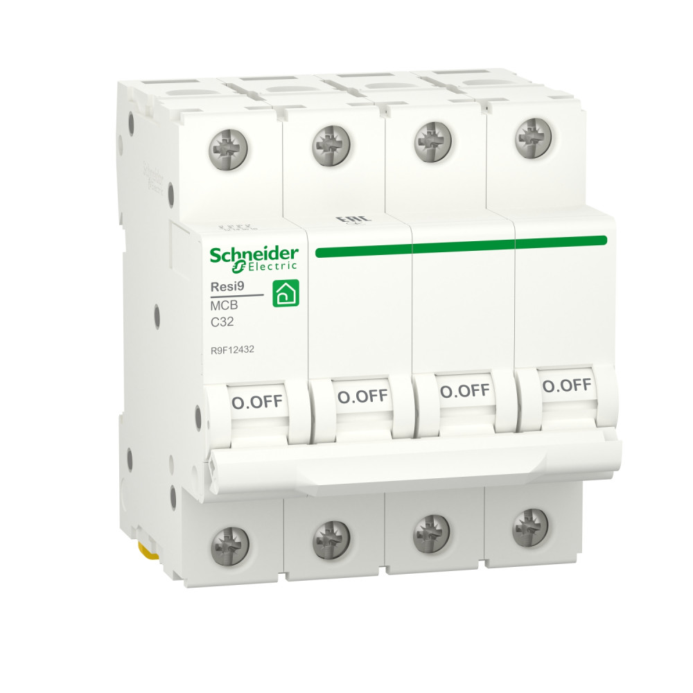 Автоматичний вимикач RESI9 Schneider Electric 32 А, 4P, крива С, 6кА