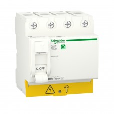 Диференційний вимикач навантаження RESI9 Schneider Electric 40 A, 100 мA, 4P, тип АС