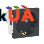 Розетка з з/к, зі шторками, 16А, самозажимні клеми, антрацит