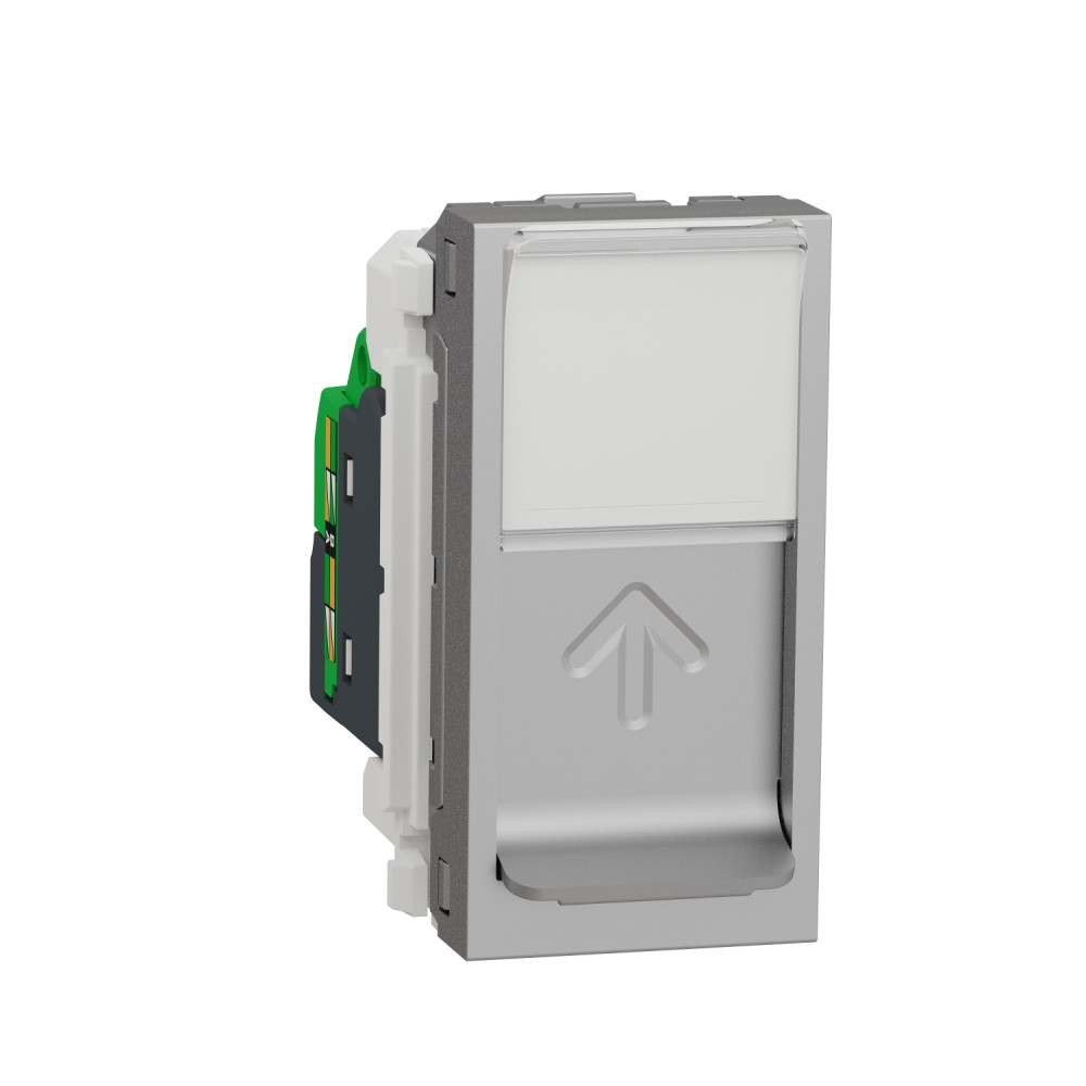 Розетка комп'ютерна RJ45, одинарна категорія 5 UTP, 1 модуль, алюміній