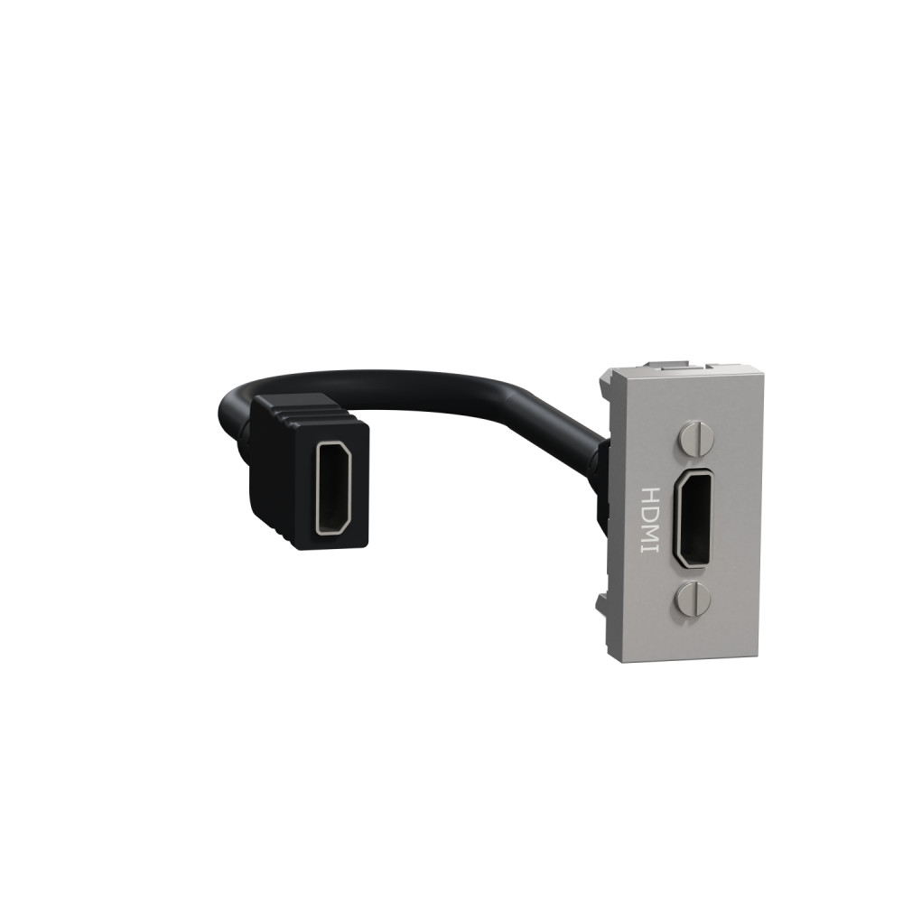 Розетка HDMI, 1 модуль алюминий