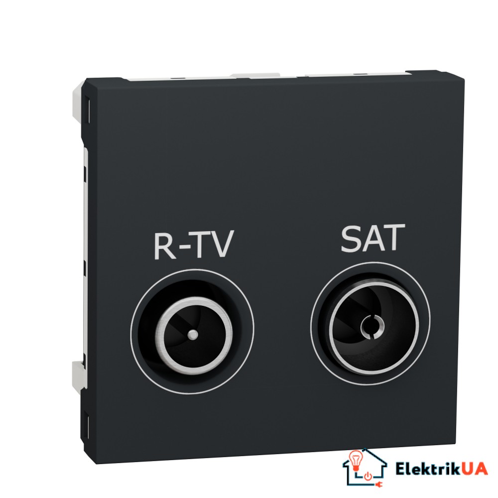 Розетка R-TV SAT одинарна, 2 модулі антрацит