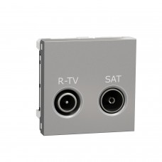Розетка R-TV SAT кінцева, 2 модулі алюміній