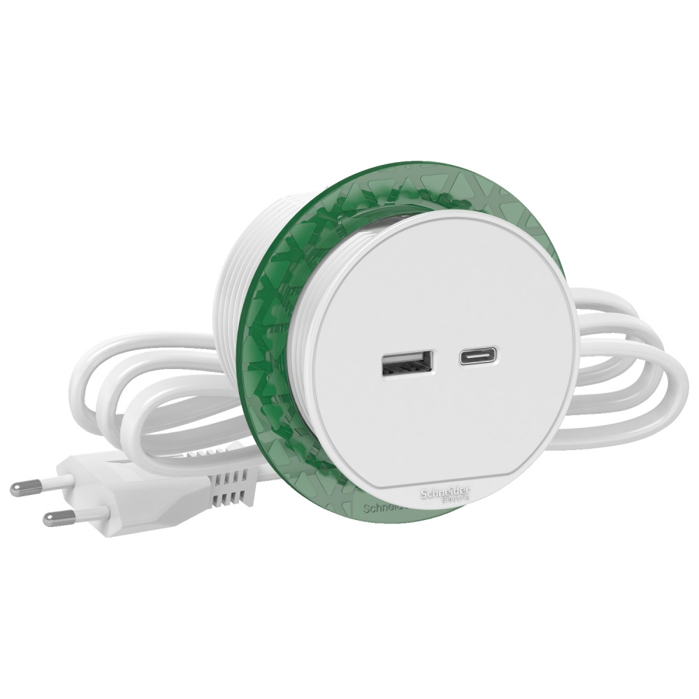 БЛОК РОЗЕТОК USB тип А + тип С БІЛИЙ