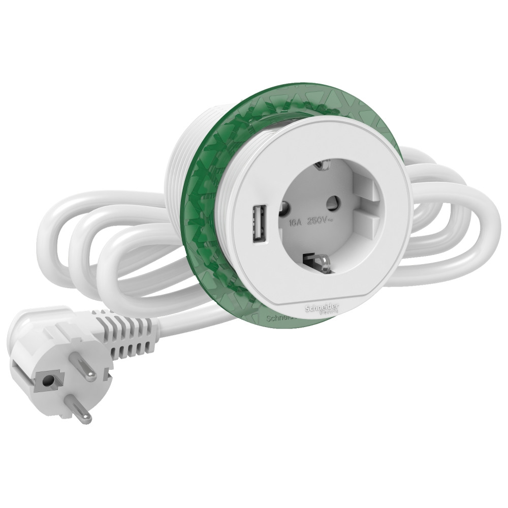 БЛОК РОЗЕТОК(2К+З)+USB тип А БІЛИЙ