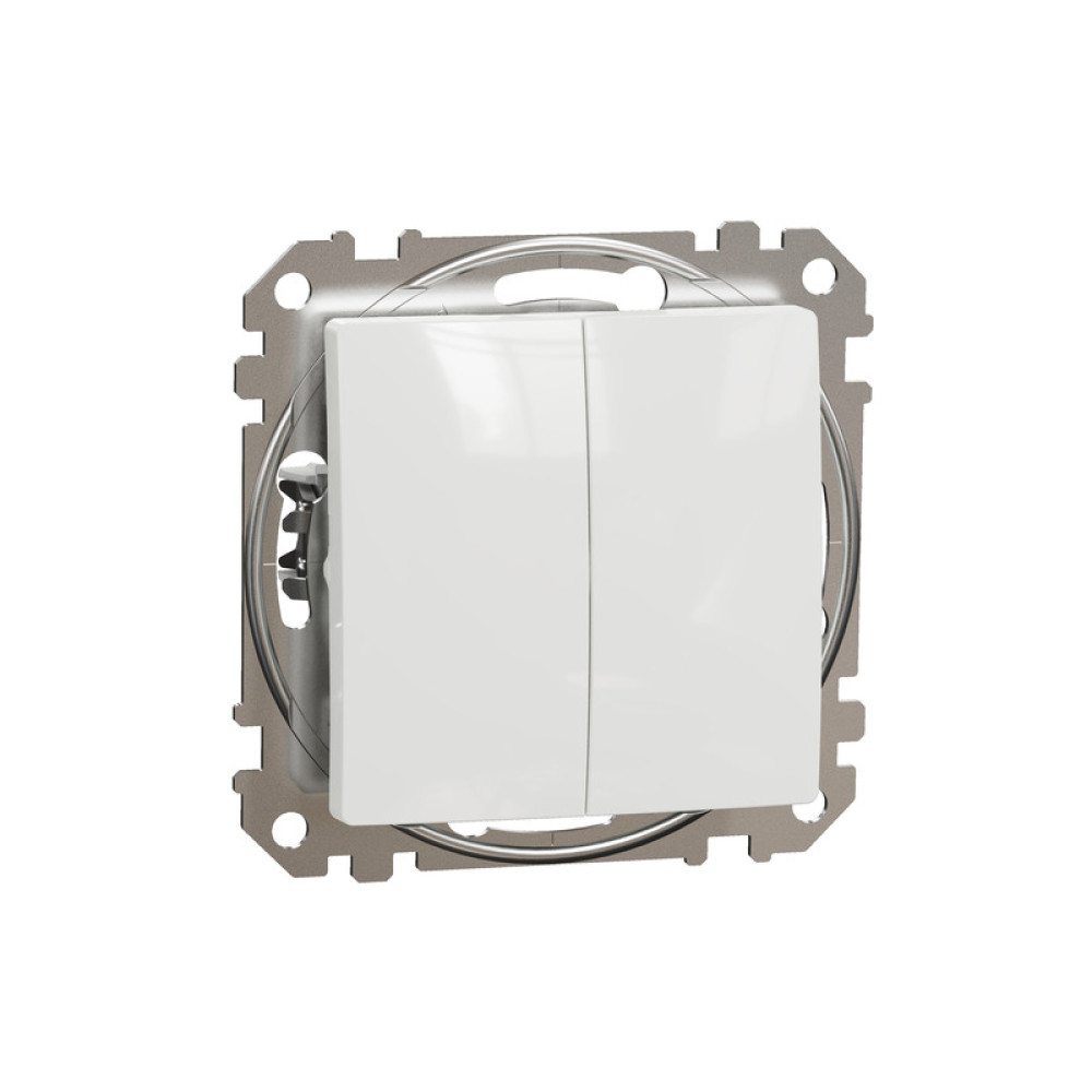Выключатель двухклавишный проходной Schneider Electric Sedna Design Белый SDD111118