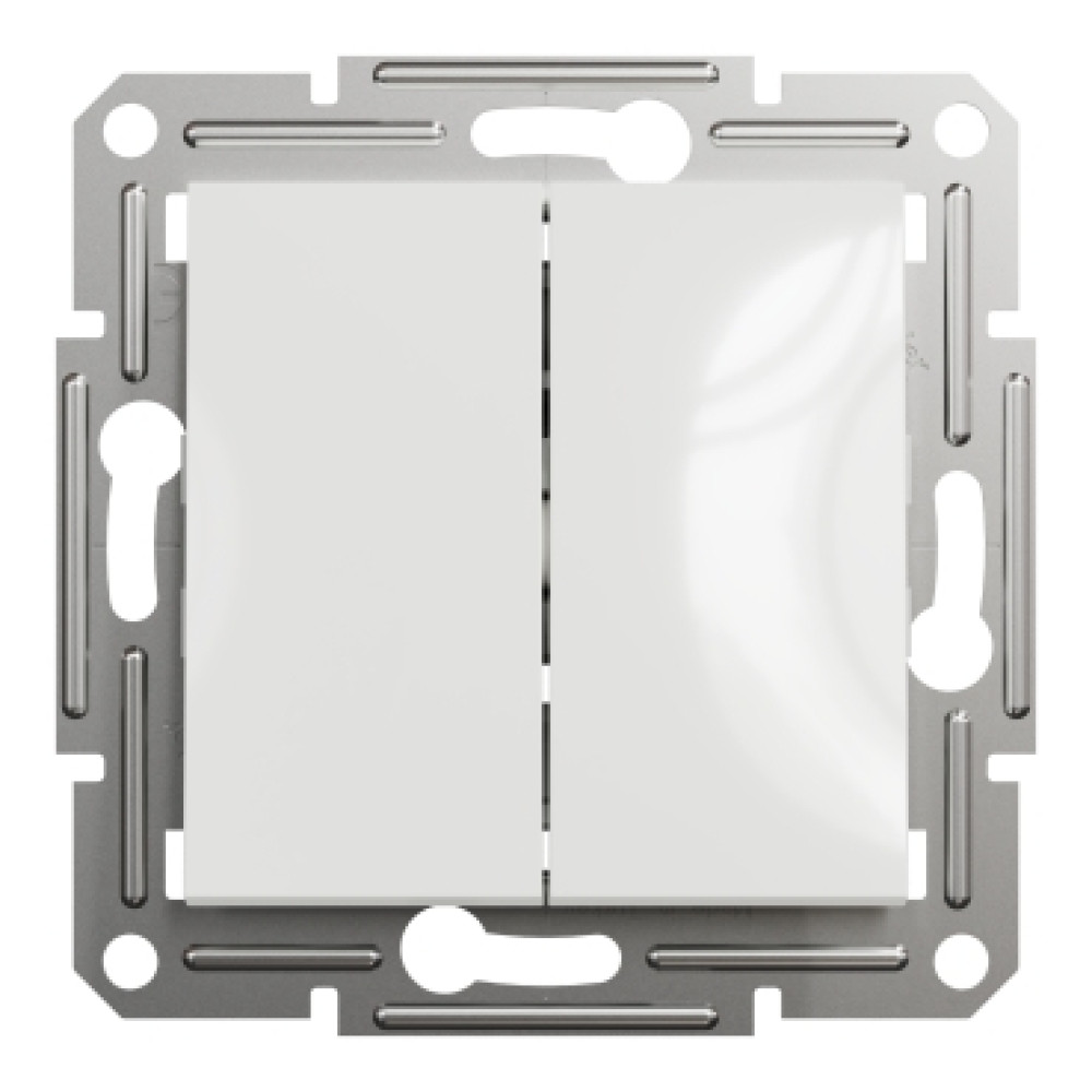 Вимикач двоклавішний Schneider Electric Asfora Білий EPH0370121 (без рамки)