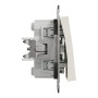 Выключатель двухклавишный проходной Schneider Electric Asfora Слоновая кость EPH0670123 (без рамки)