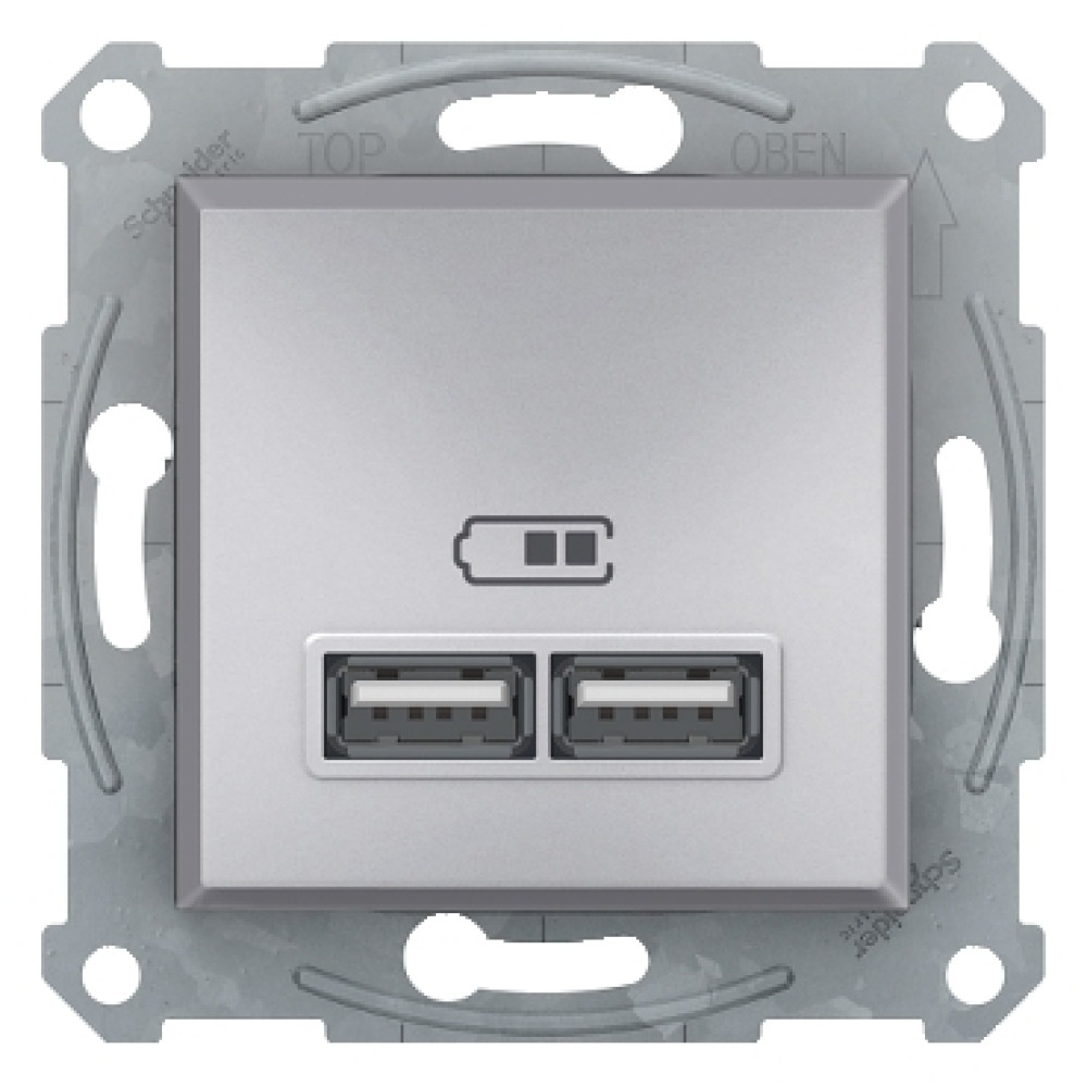 ЕРН2700261 USB розетка 2,1A Schneider Electric Asfora Алюміній