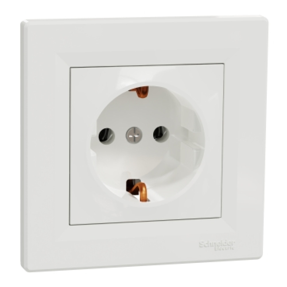 Розетка с заземлением 16А Schneider Electric Asfora Белый EPH2900121