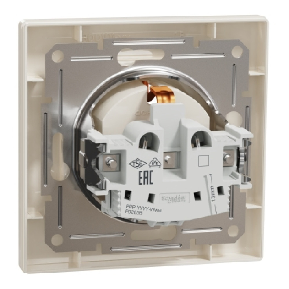 Розетка с заземлением 16А Schneider Electric Asfora Слоновая кость EPH2900123