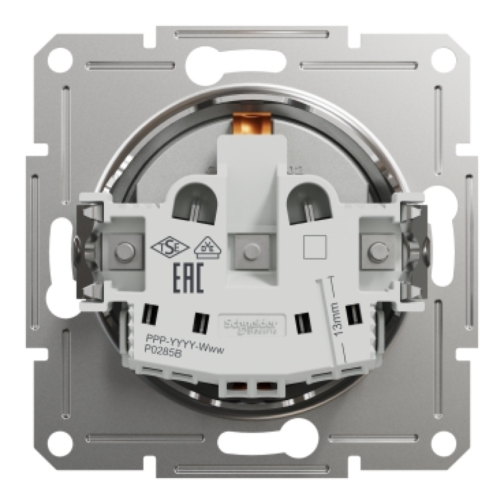 Розетка с заземлением 16А Schneider Electric Asfora Алюминий EPH2900161