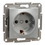 Розетка с заземлением 16А Schneider Electric Asfora Алюминий EPH2900161