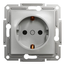 Розетка із заземленням 16А Schneider Electric Asfora Алюміній EPH2900161