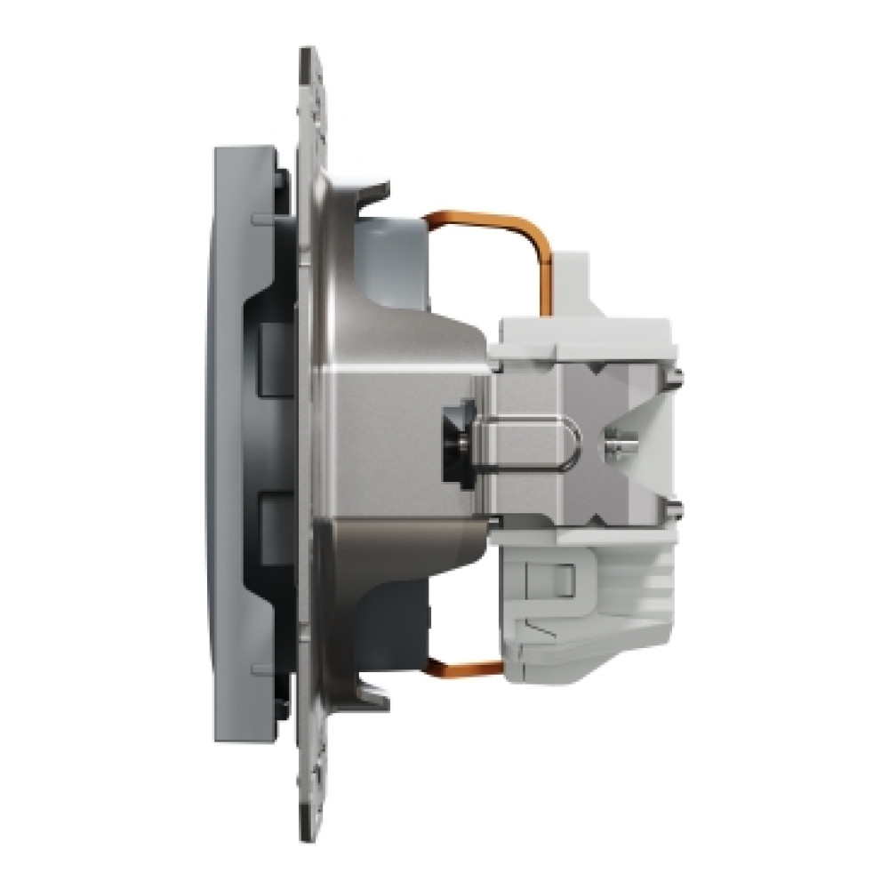Розетка с заземлением 16А Schneider Electric Asfora Сталь EPH2900162