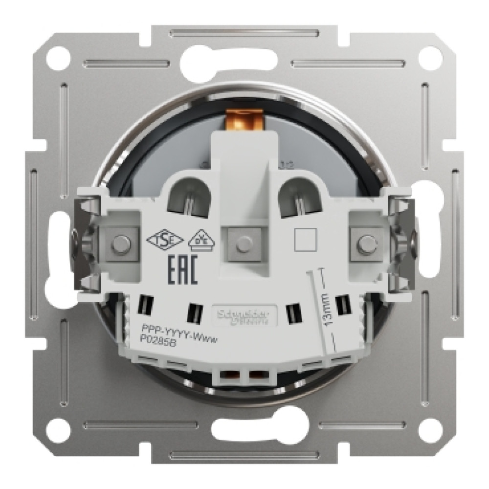Розетка с заземлением 16А Schneider Electric Asfora Сталь EPH2900162