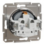 Розетка с заземлением 16А Schneider Electric Asfora Сталь EPH2900162
