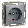 Розетка с заземлением 16А Schneider Electric Asfora Сталь EPH2900162
