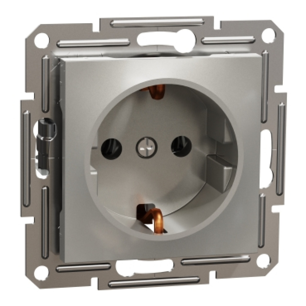 Розетка с заземлением 16А Schneider Electric Asfora Бронза EPH2900169
