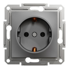 Розетка із заземленням 16А Schneider Electric Asfora Антрацит EPH2900171