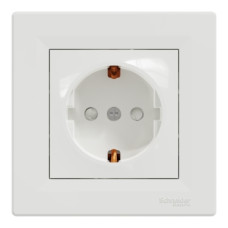 Розетка с заземлением и защитными шторками 16А Schneider Electric Asfora Белый EPH2900221