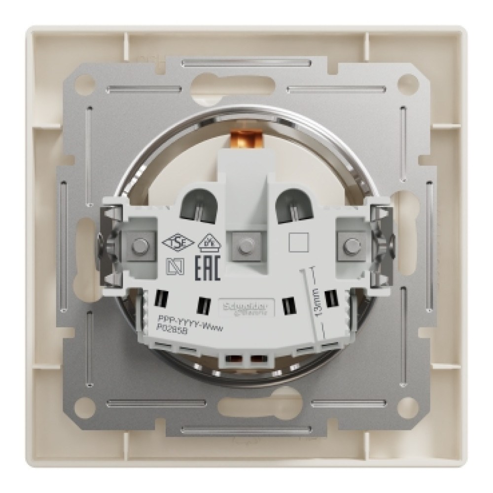 Розетка с заземлением и защитными шторками 16А Schneider Electric Asfora Слоновая кость EPH2900223