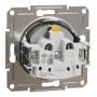 Розетка с заземлением и защитными шторками 16А Schneider Electric Asfora Алюминий EPH2900261