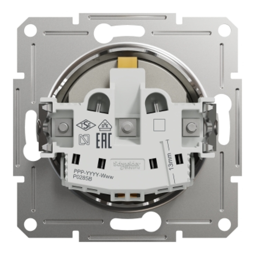 Розетка с заземлением и защитными шторками 16А Schneider Electric Asfora Бронза EPH2900269