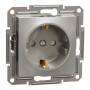 Розетка с заземлением и защитными шторками 16А Schneider Electric Asfora Бронза EPH2900269