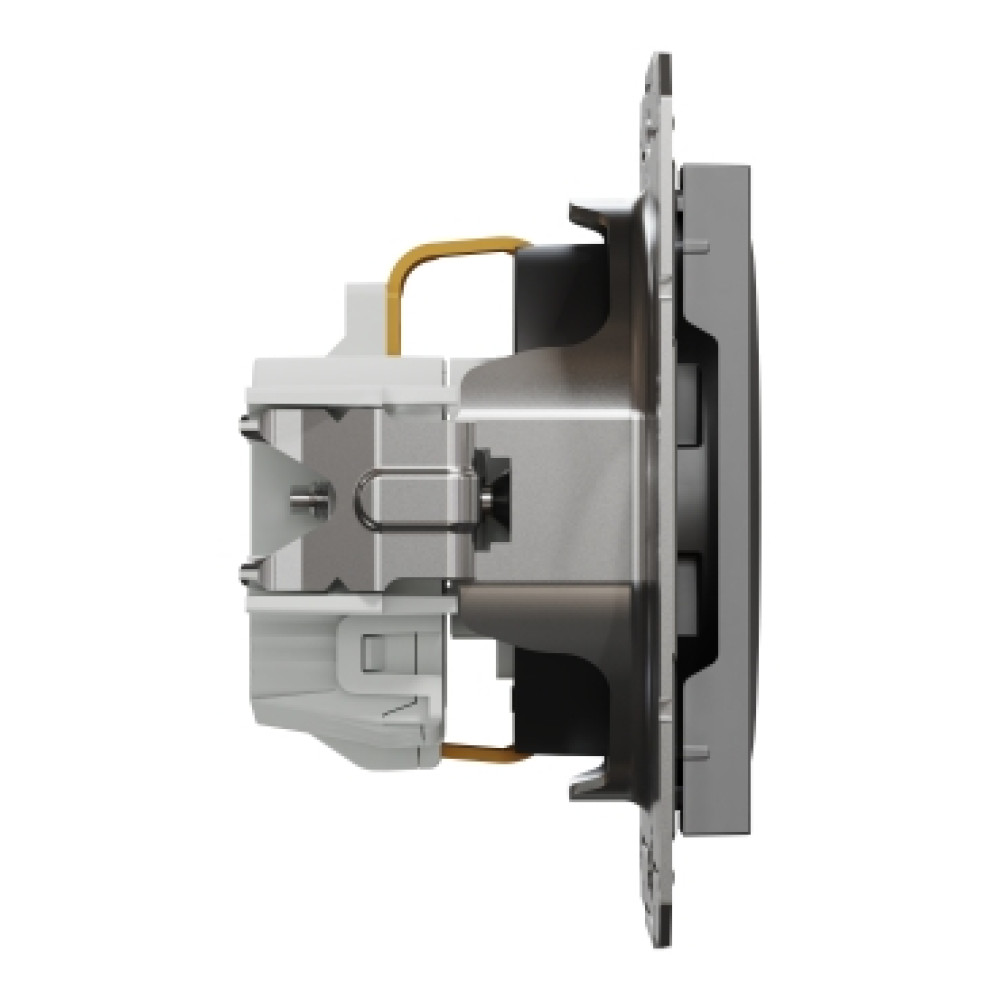 Розетка с заземлением и защитными шторками 16А Schneider Electric Asfora Антрацит EPH2900271