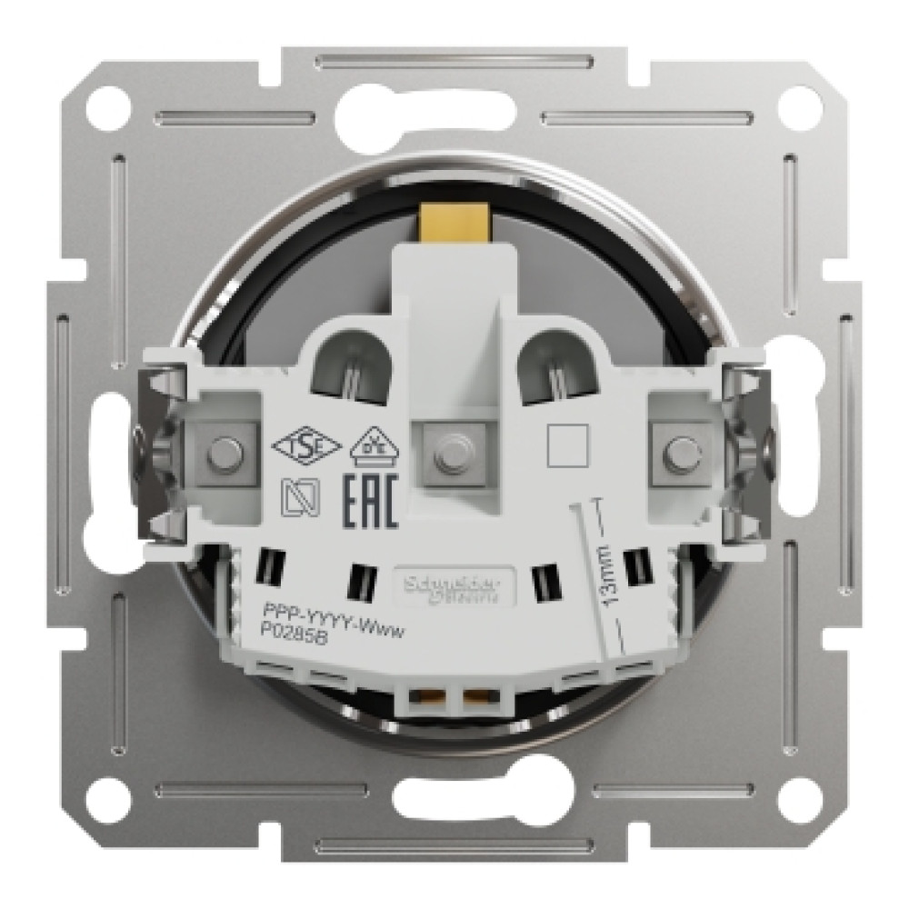 Розетка с заземлением и защитными шторками 16А Schneider Electric Asfora Антрацит EPH2900271
