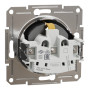 Розетка с заземлением и защитными шторками 16А Schneider Electric Asfora Антрацит EPH2900271