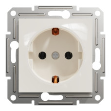 Розетка с заземлением Schneider Electric Asfora Слоновая кость EPH2970123 (без рамки)
