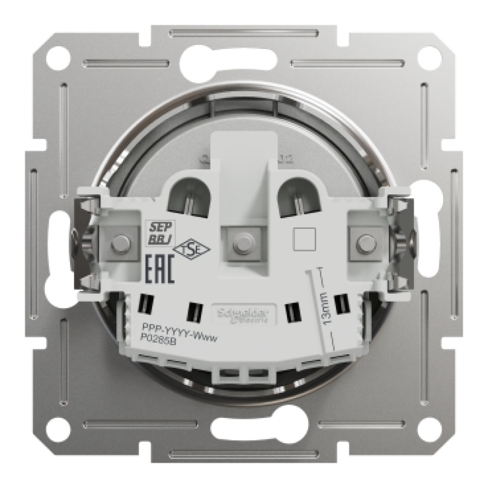 Розетка без заземления 16А Schneider Electric Asfora Алюминий EPH3000161