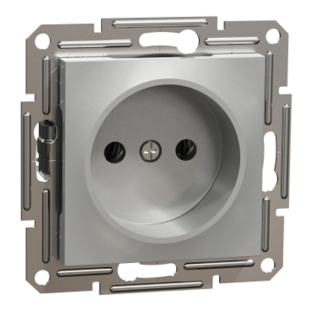 Розетка без заземления 16А Schneider Electric Asfora Алюминий EPH3000161