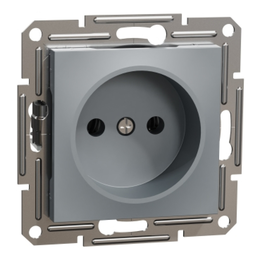 Розетка без заземления 16А Schneider Electric Asfora Сталь EPH3000162