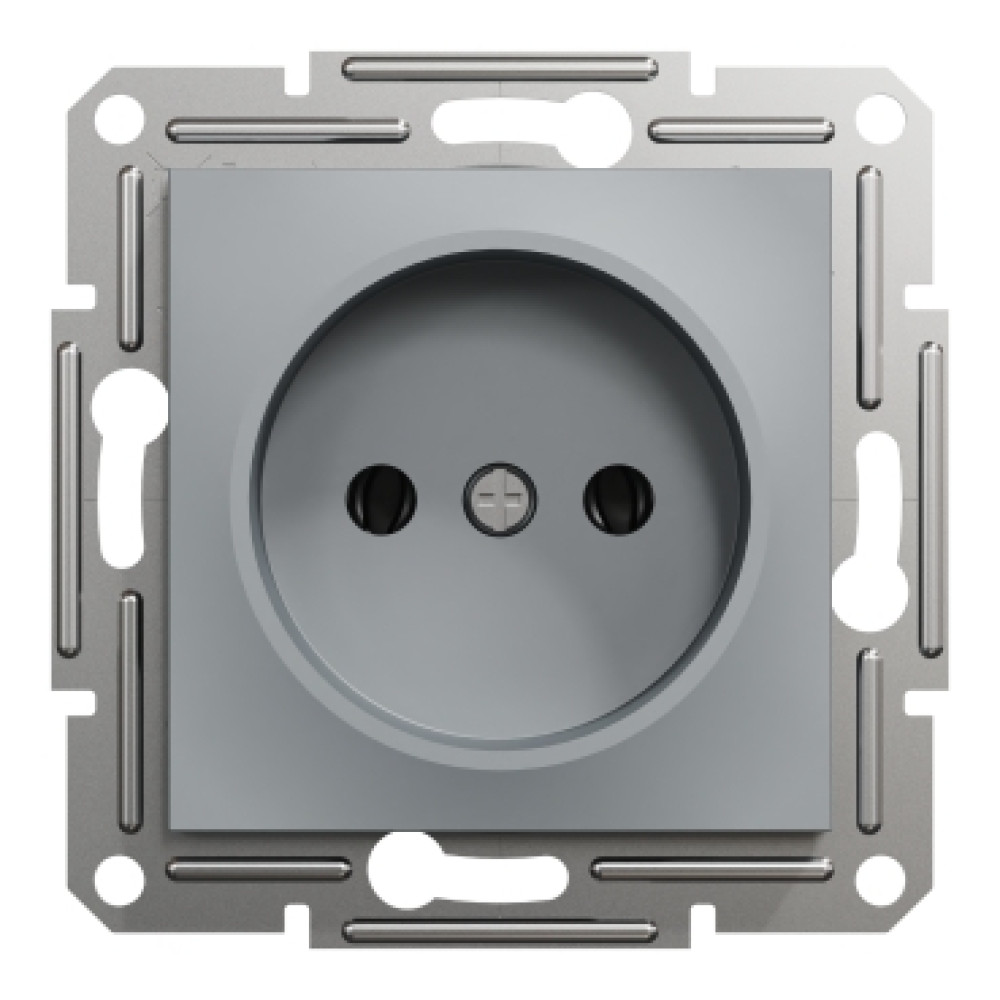 Розетка без заземления 16А Schneider Electric Asfora Сталь EPH3000162