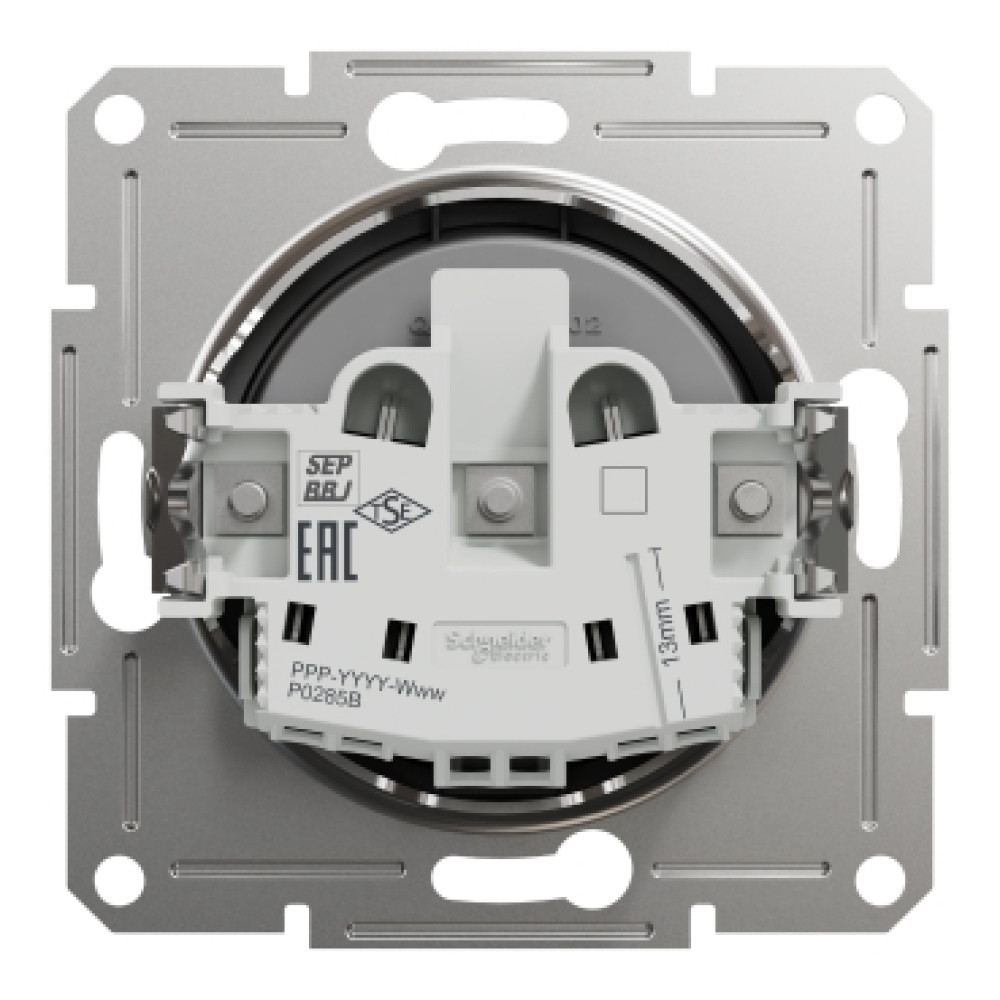 Розетка без заземления 16А Schneider Electric Asfora Антрацит EPH3000171