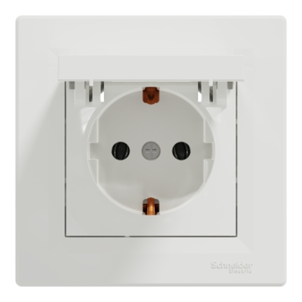 Розетка с крышкой и заземлением 16А Schneider Electric Asfora Белый EPH3100121
