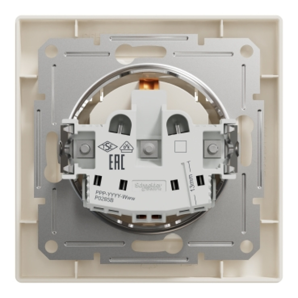 Розетка с крышкой и заземлением 16А Schneider Electric Asfora Слоновая кость EPH3100123