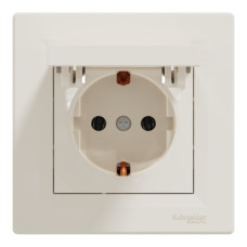 Розетка с крышкой и заземлением 16А Schneider Electric Asfora Слоновая кость EPH3100123