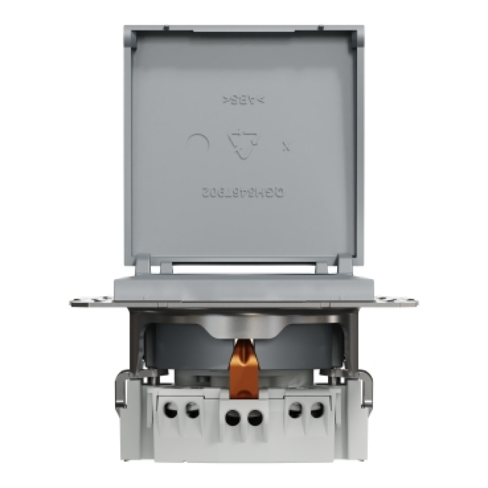 Розетка с заземлением и крышкой 16А Schneider Electric Asfora Сталь EPH3100162