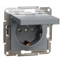 Розетка с заземлением и крышкой 16А Schneider Electric Asfora Сталь EPH3100162