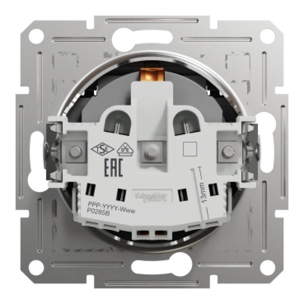 Розетка с крышкой и заземлением 16А Schneider Electric Asfora Антрацит EPH3100171