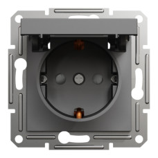 Розетка с крышкой и заземлением 16А Schneider Electric Asfora Антрацит EPH3100171