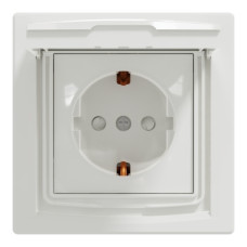 Розетка пиловлагозахищена з кришкою і заземленням 16А Schneider Electric Asfora IP44 Білий  