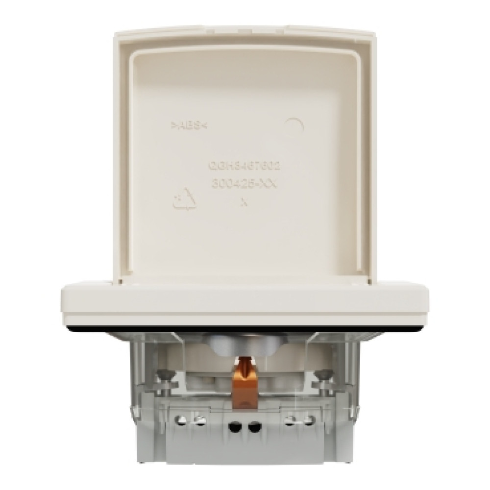 Розетка с заземлением влагозащищенная со шторками и крышкой Schneider Electric Asfora Крем (EPH3100323) (не устанавливается в рамку 2х,3х,4х,5ти,6ти постовую)